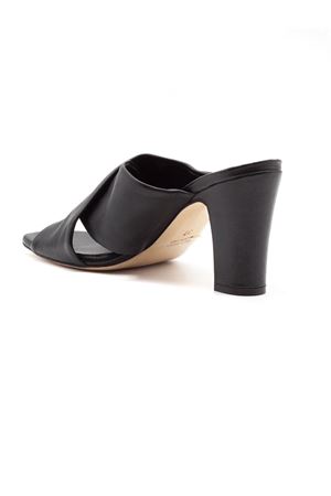 Black leather open-toe sandal JULIE DEE | ME615NAPPANERO